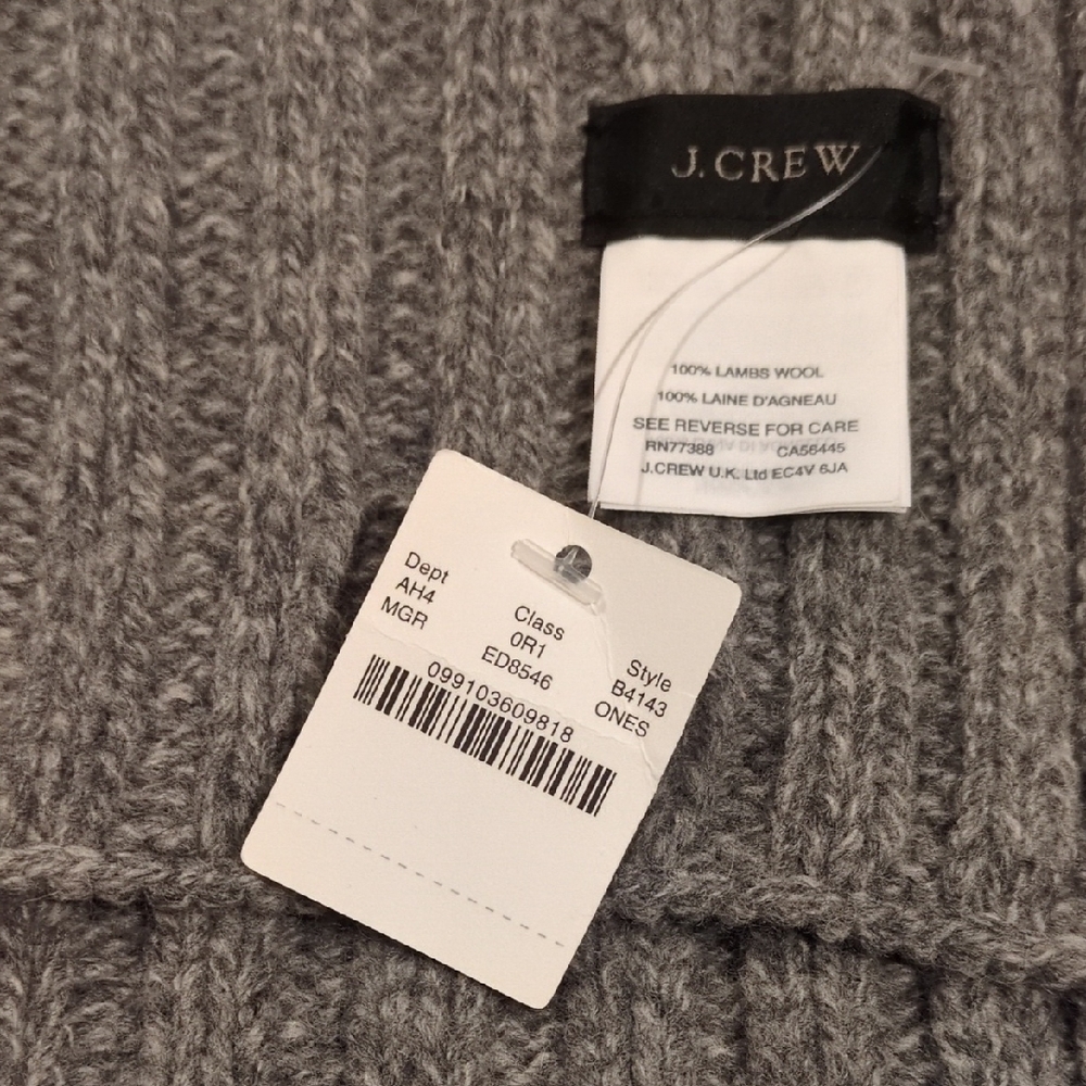 Charcoal Lambswool Knit Scarf